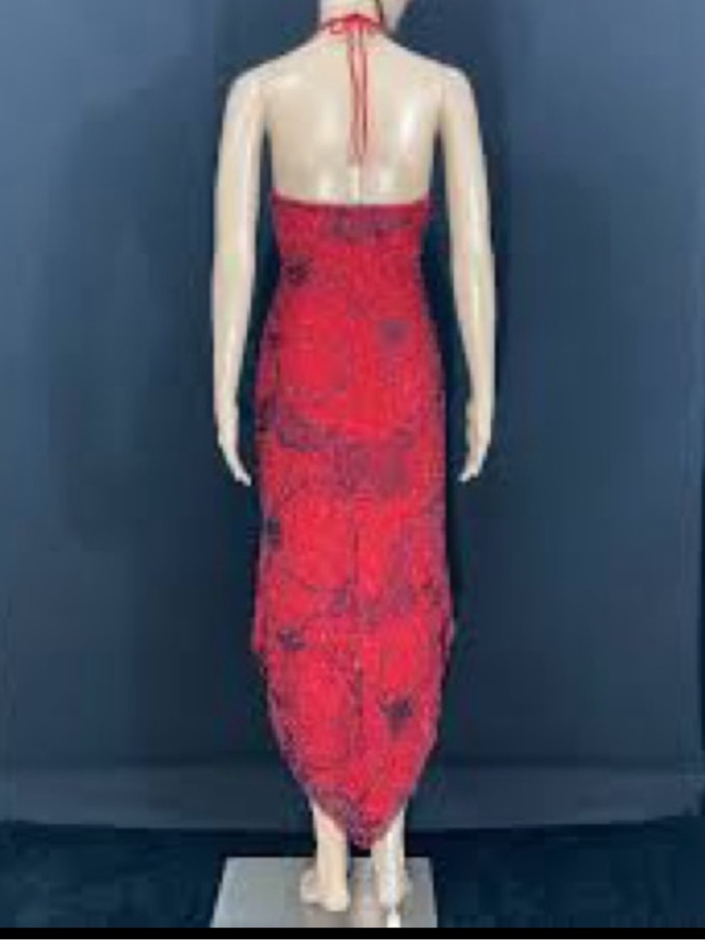 NWT Andretta Donatella dress beaded silk halter backless roses formal prom S M